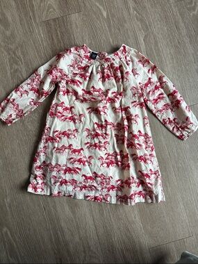 GAP Cream Dress with Red Horse Print